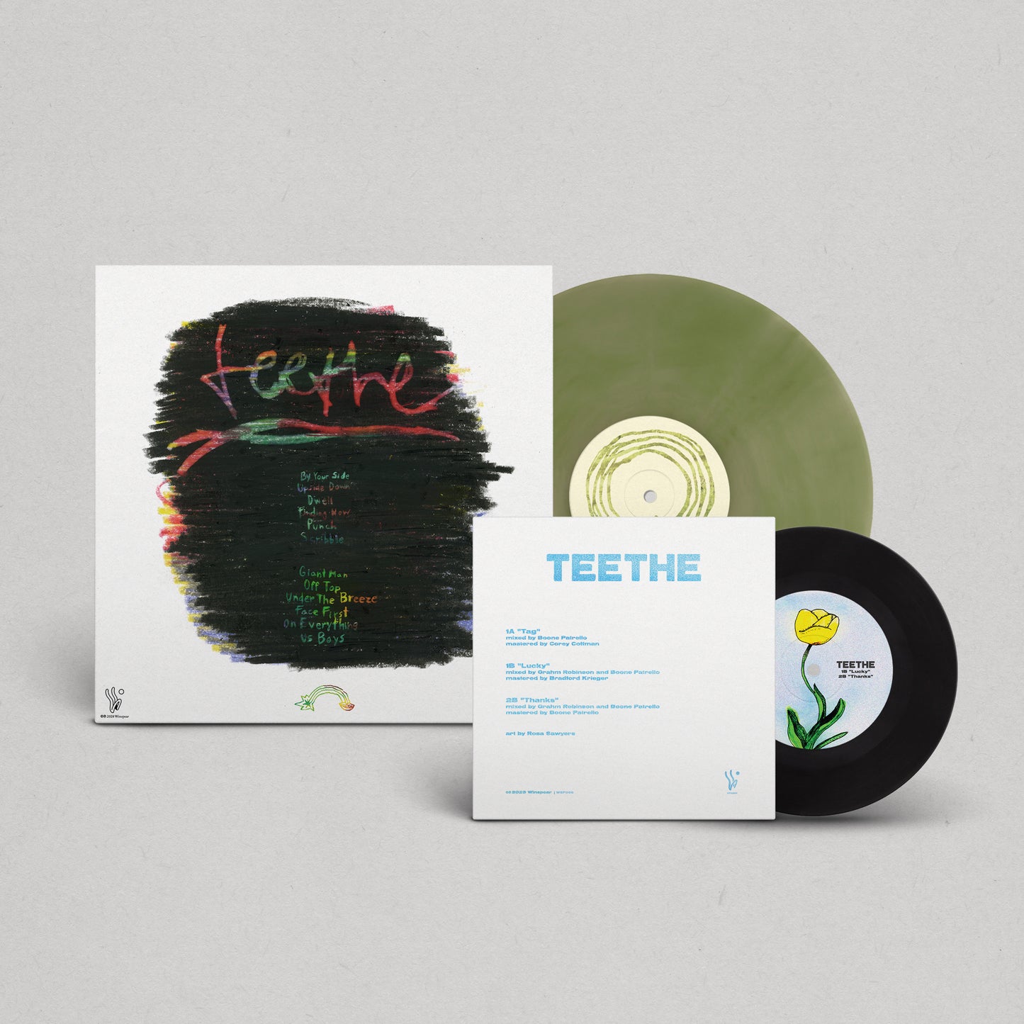 Teethe Bundle: Green Geode Vinyl + Tag/Lucky 7"