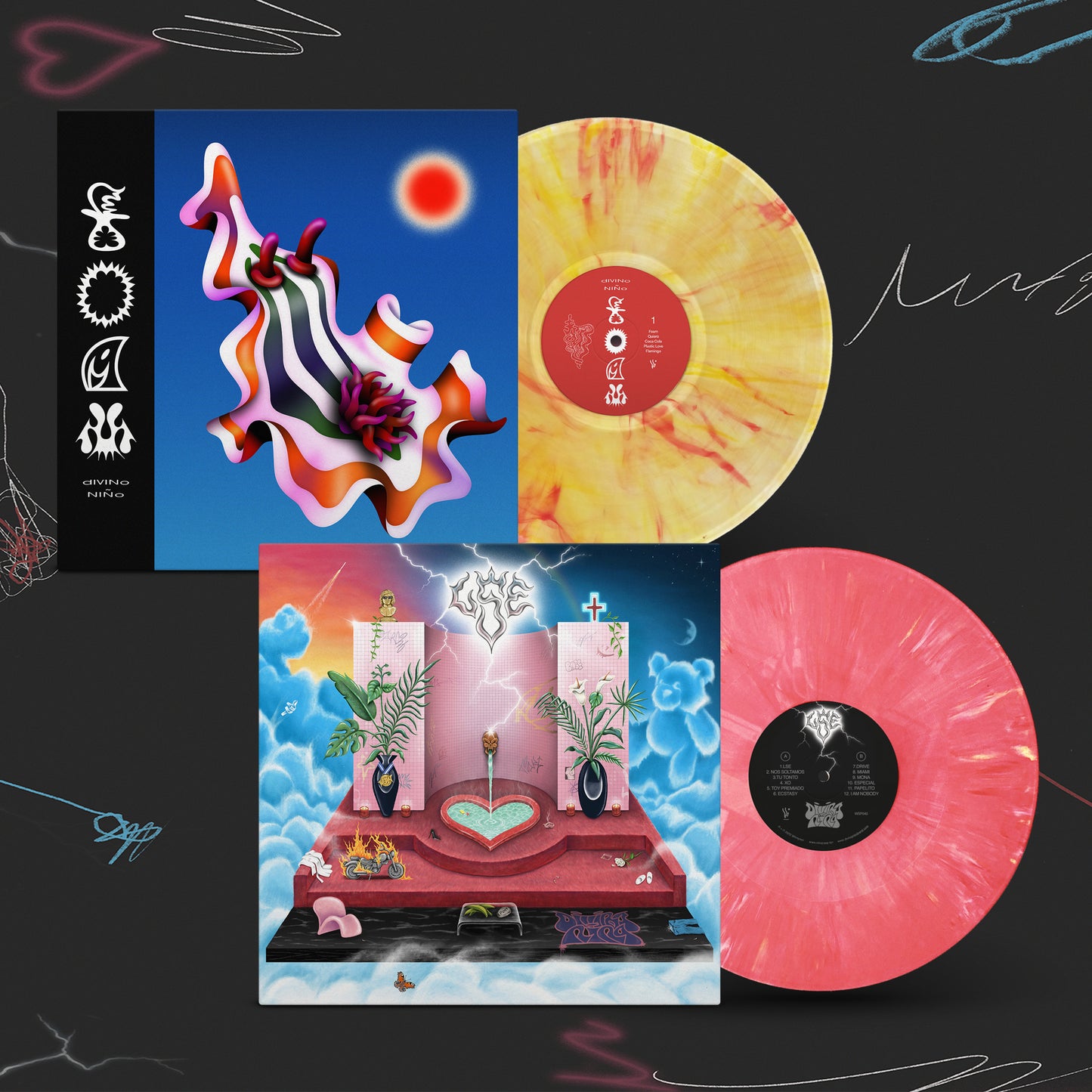 BUNDLE: 'Last Spa on Earth' Pink Guava Vinyl + 'Foam' Red/Yellow Swirl Vinyl