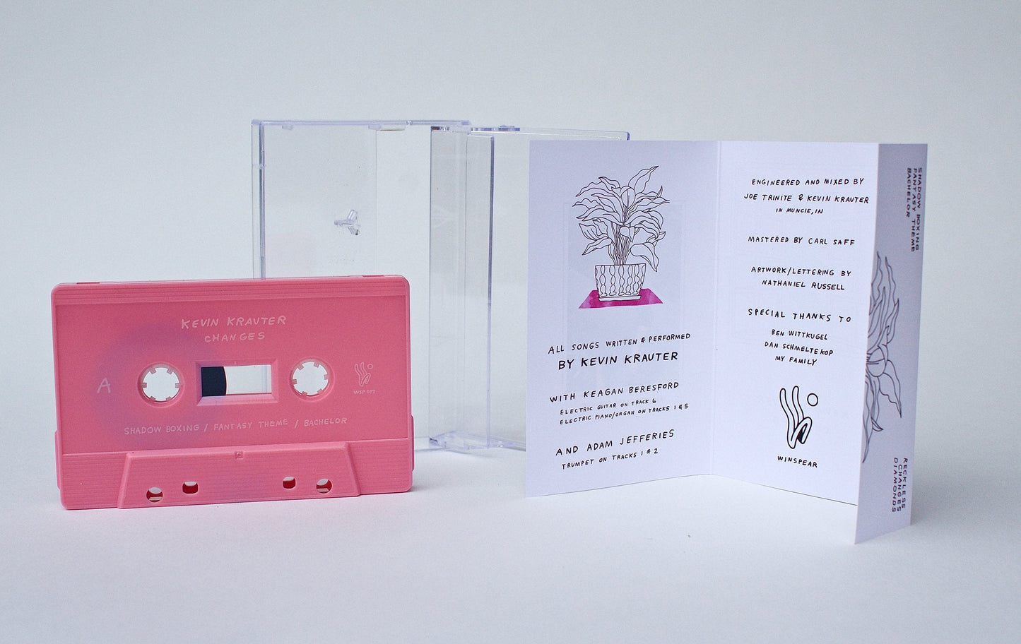 Kevin Krauter 'Changes' Pink Cassette Tape