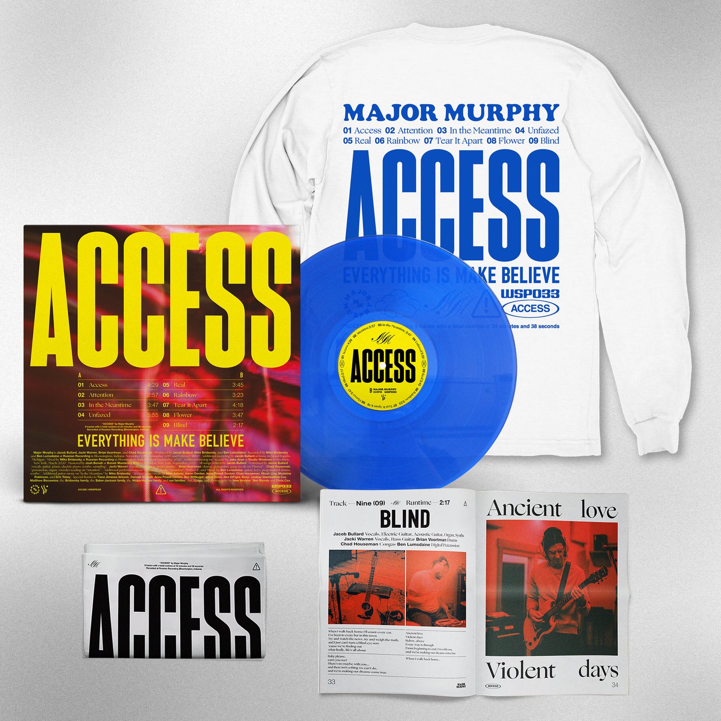 Major Merch: Access Vinyl + Long Sleeve Tee + 40 Page Newsprint