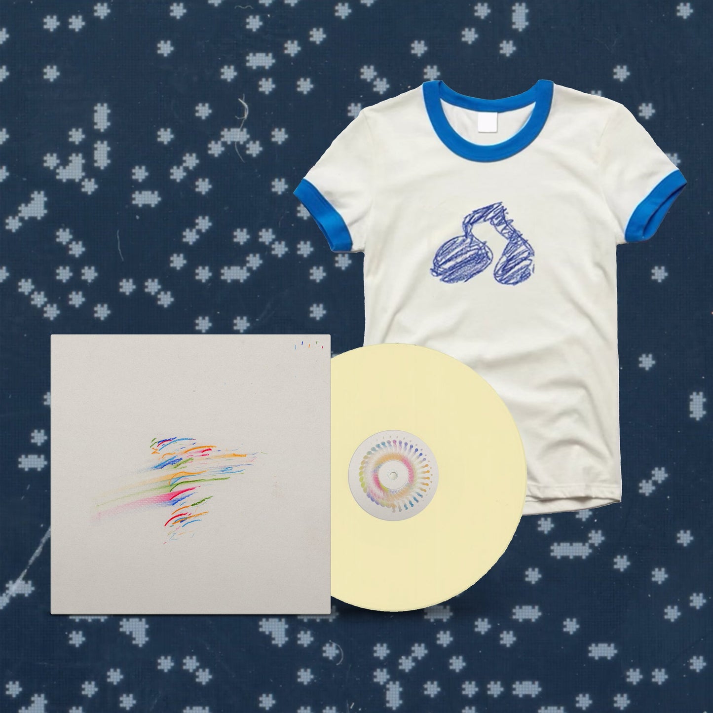 rainbow music bundle: tee + cream vinyl